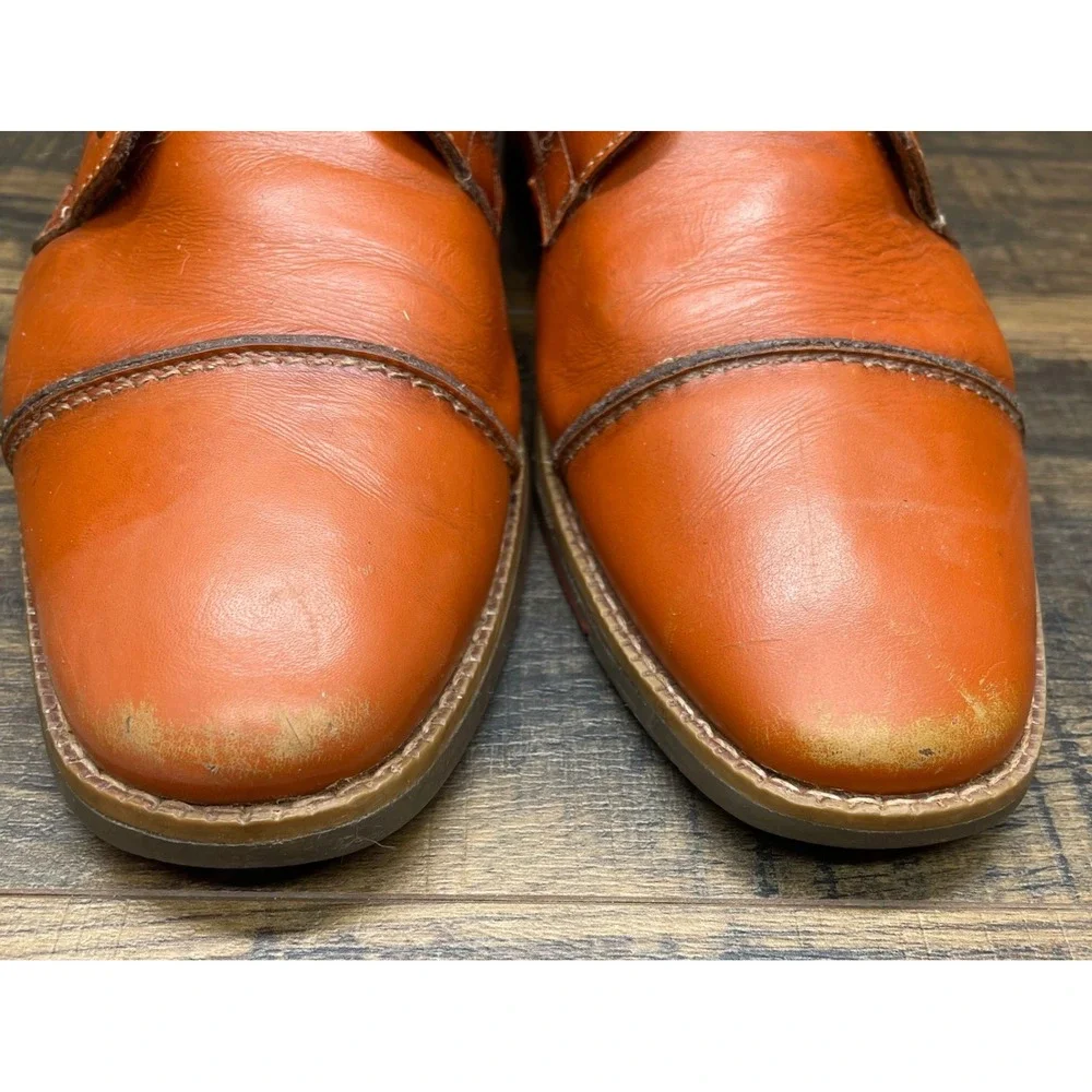 Azkbird Mens Brown Zip Lace up‎ Leather Ankle boots Oxfords Size 12